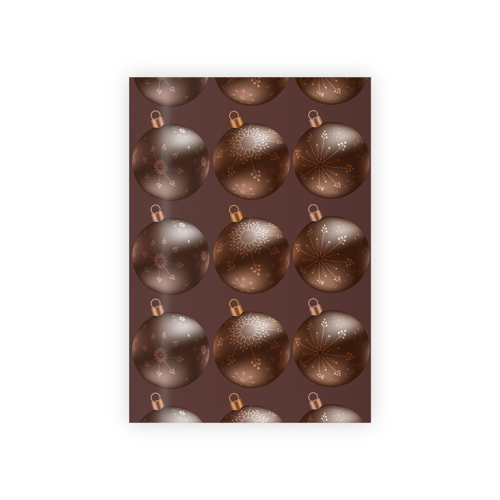 Christmas Ornament Wrapping Paper Roll — Brown Bauble Gift Wrap