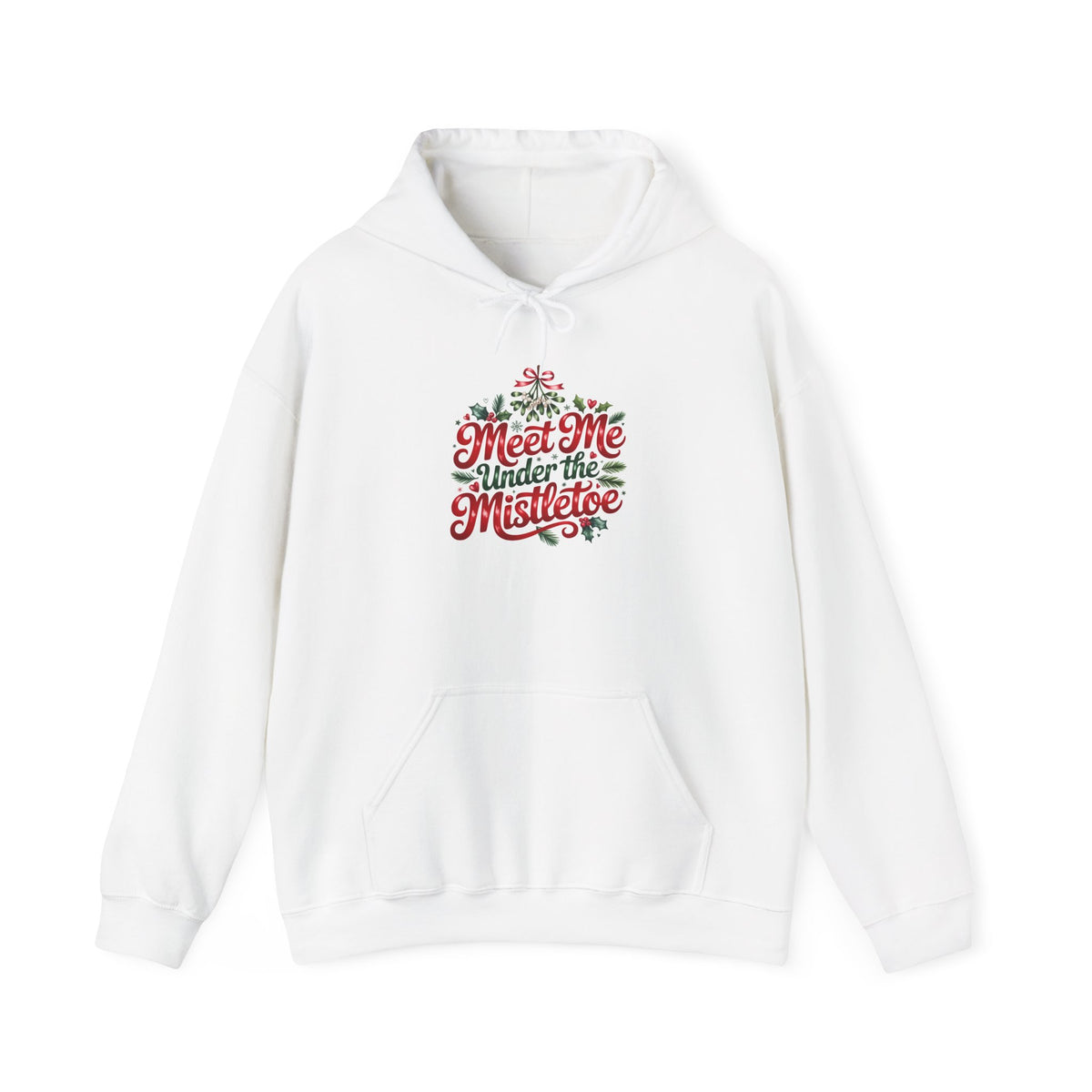 Mistletoe Hoodie – "Meet Me Under the Mistletoe" Christmas Holiday Pullover