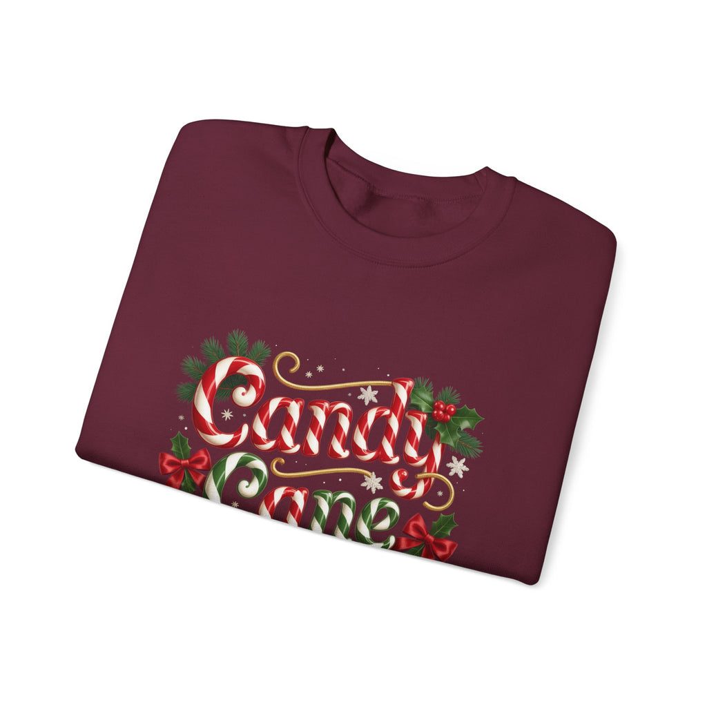 Crewneck Sweatshirt — "Candy Cane Wishes" Christmas Holiday Sweater