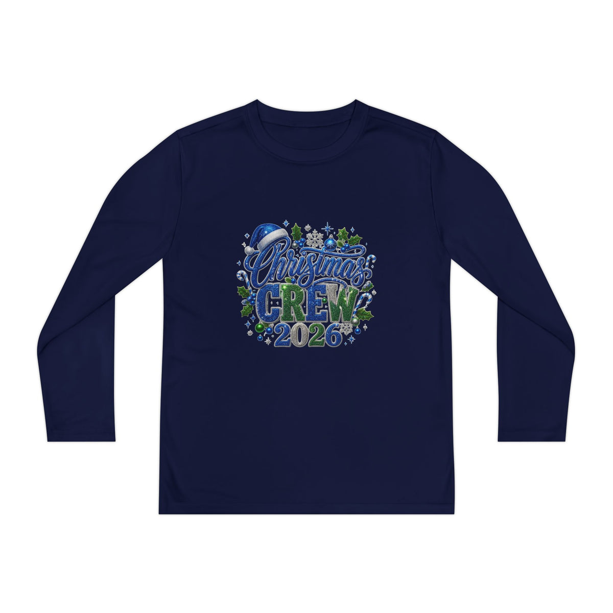 Youth Long Sleeve Tee — "Christmas Crew 2026" Holiday Shirt