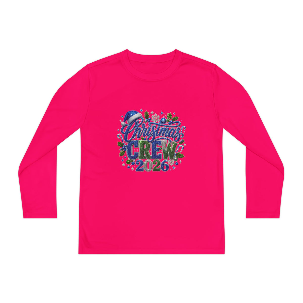 Youth Long Sleeve Tee — "Christmas Crew 2026" Holiday Shirt