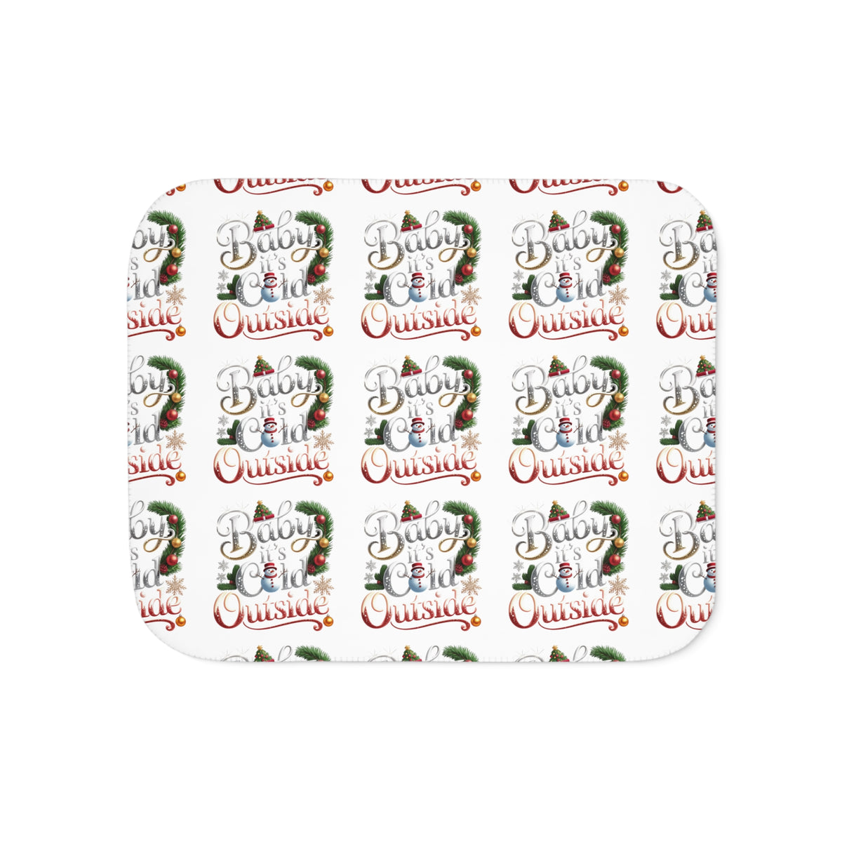Christmas Cozy Sherpa Blanket – "Busy Being Festive" Holiday Throw
