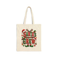 Santa's Crew Canvas Tote Bag — Festive Christmas Holiday Gift Bag