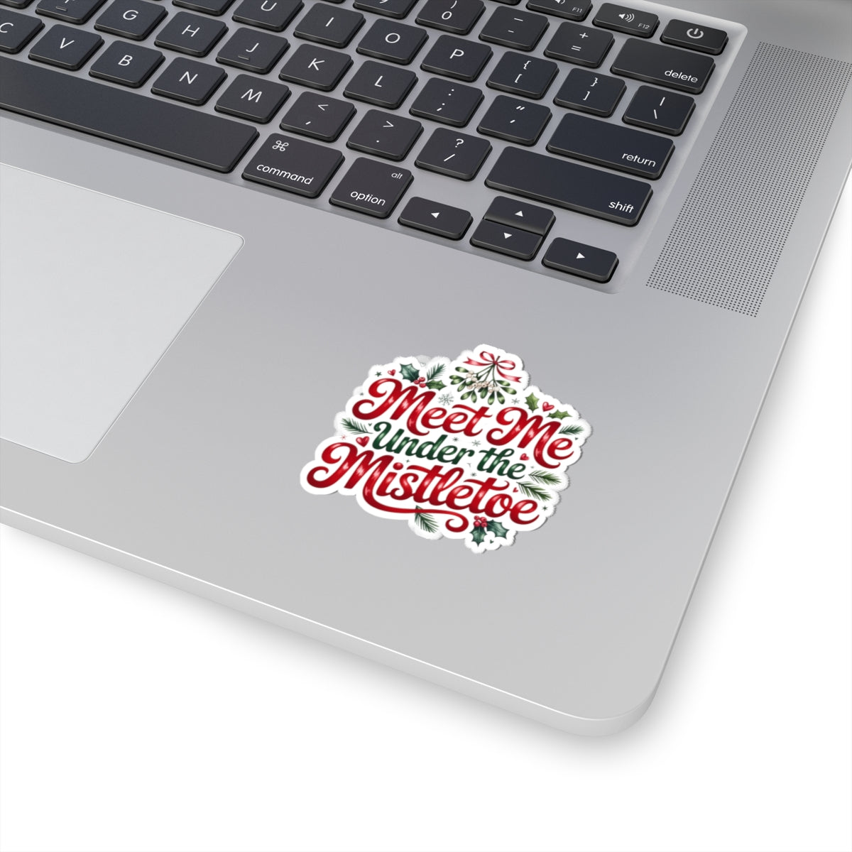 Meet Me Under the Mistletoe Kiss-Cut Sticker — Christmas Holiday Decorative Decal