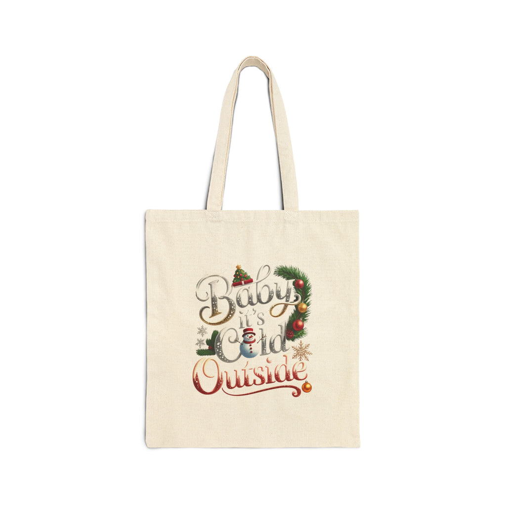 Tote Bag — "Baby It's Cold Outside" Vintage Holiday Canvas Tote