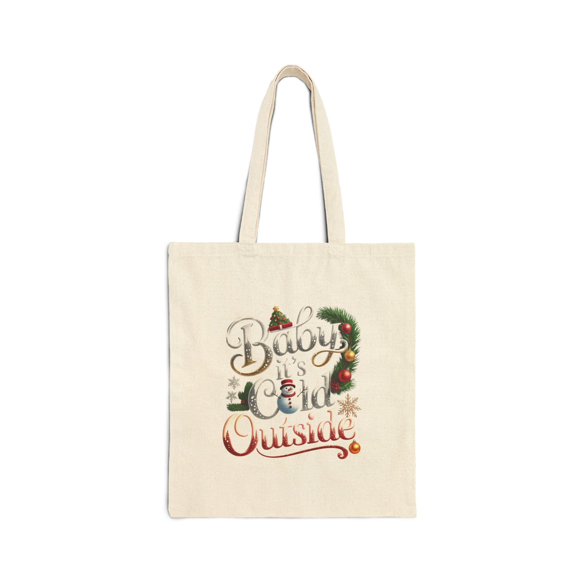 Tote Bag — "Baby It's Cold Outside" Vintage Holiday Canvas Tote