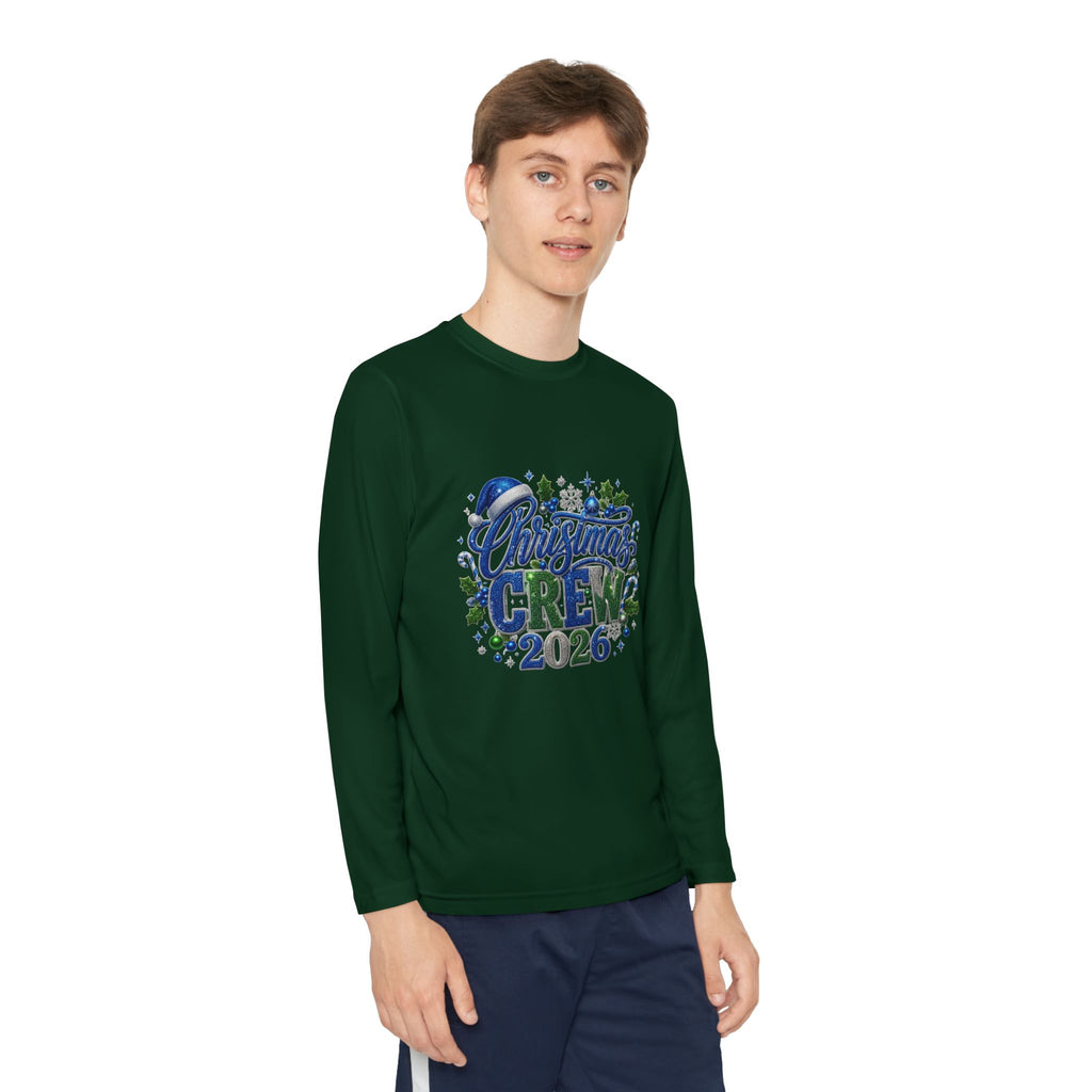 Youth Long Sleeve Tee — "Christmas Crew 2026" Holiday Shirt