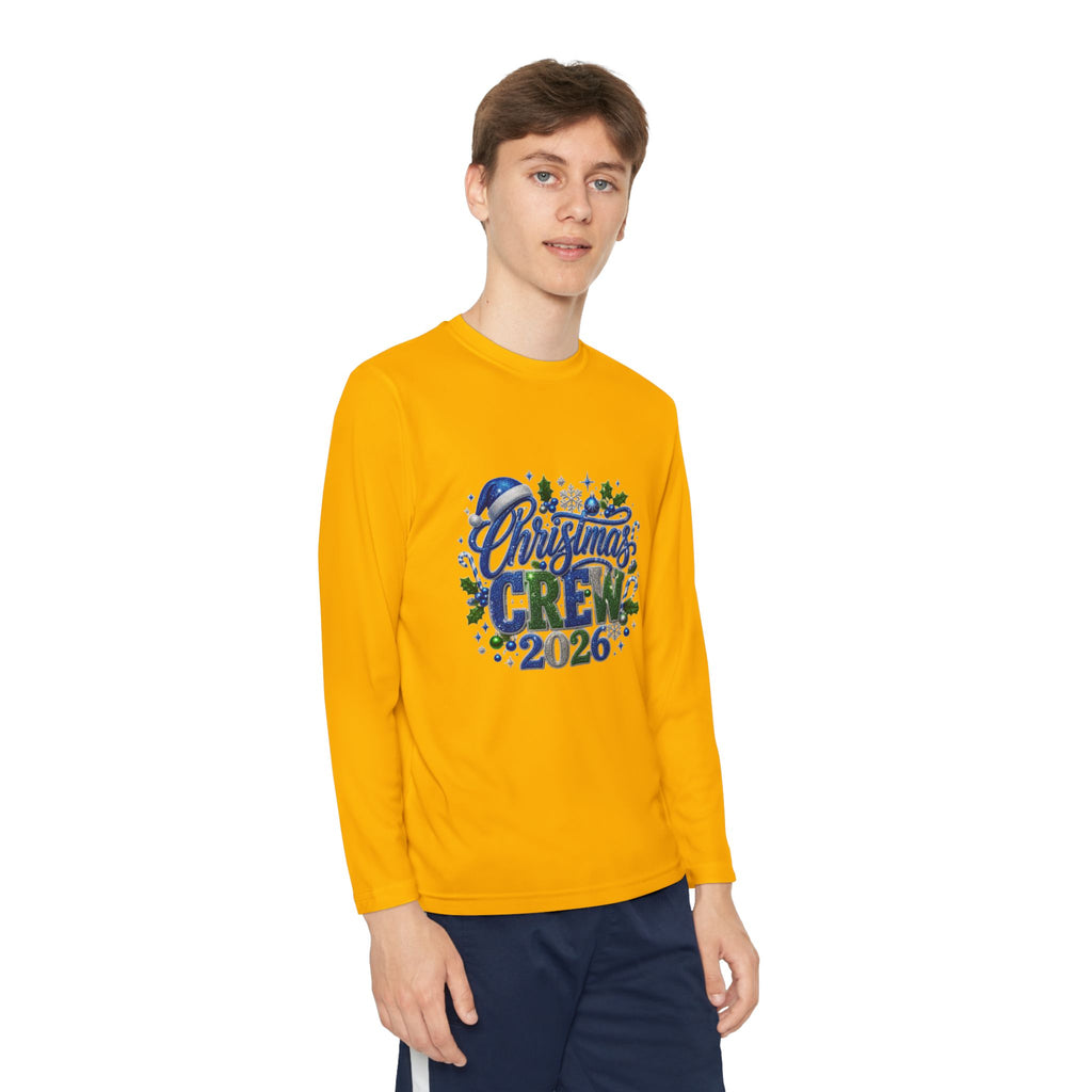Youth Long Sleeve Tee — "Christmas Crew 2026" Holiday Shirt