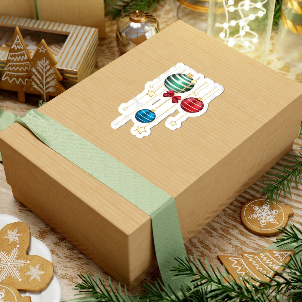 Christmas Ornament Stickers — Festive Kiss-Cut Holiday Decals