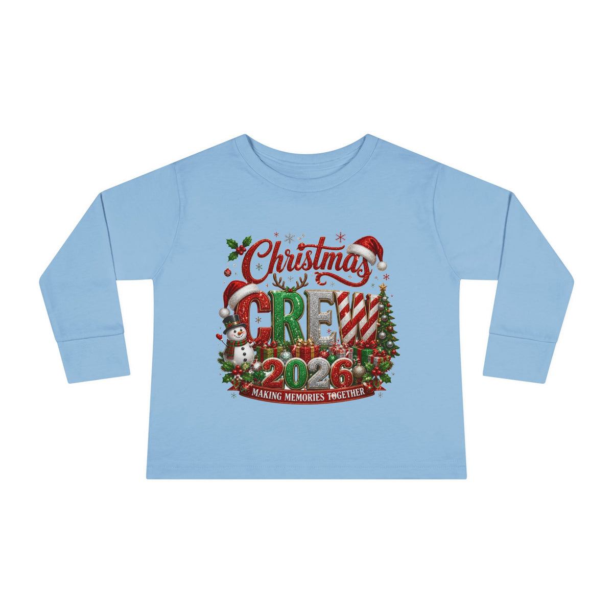 Toddler Long Sleeve Tee — "Christmas Crew 2026" Holiday Shirt
