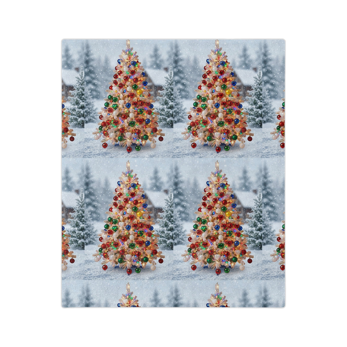 Christmas Tree Velveteen Microfiber Blanket - Festive Holiday Cozy Throw