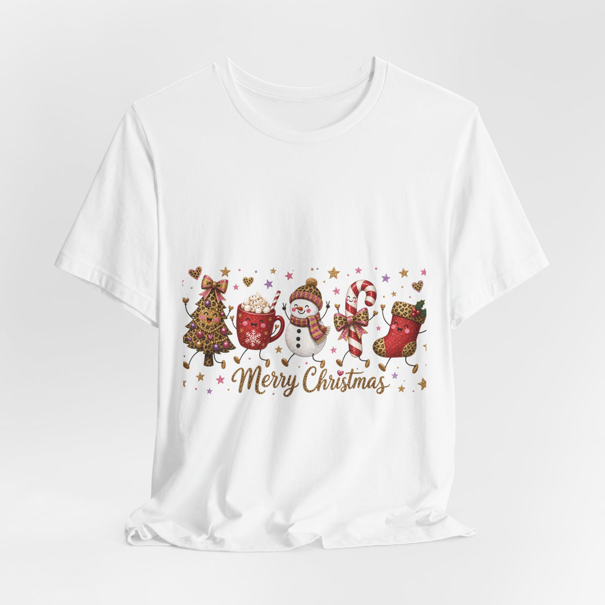 Christmas Characters T-Shirt — 'Merry Christmas' Holiday Graphic Tee