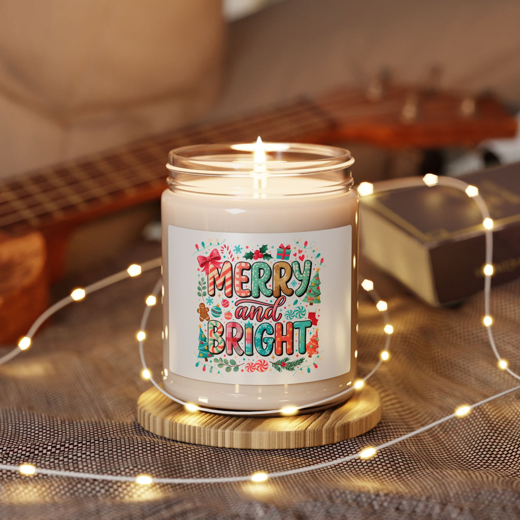 Merry and Bright Scented Soy Candle — 9oz Holiday Christmas Candle