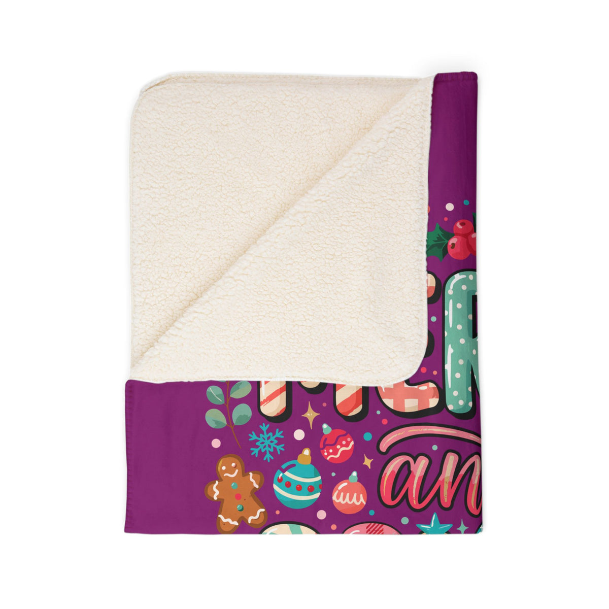 Merry and Bright Sherpa Blanket — Cozy Holiday Fleece Throw