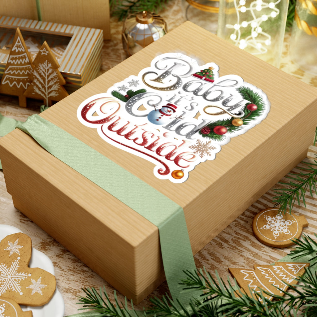 Baby It's Cold Outside Christmas Sticker — Festive Kiss-Cut Holiday Decal