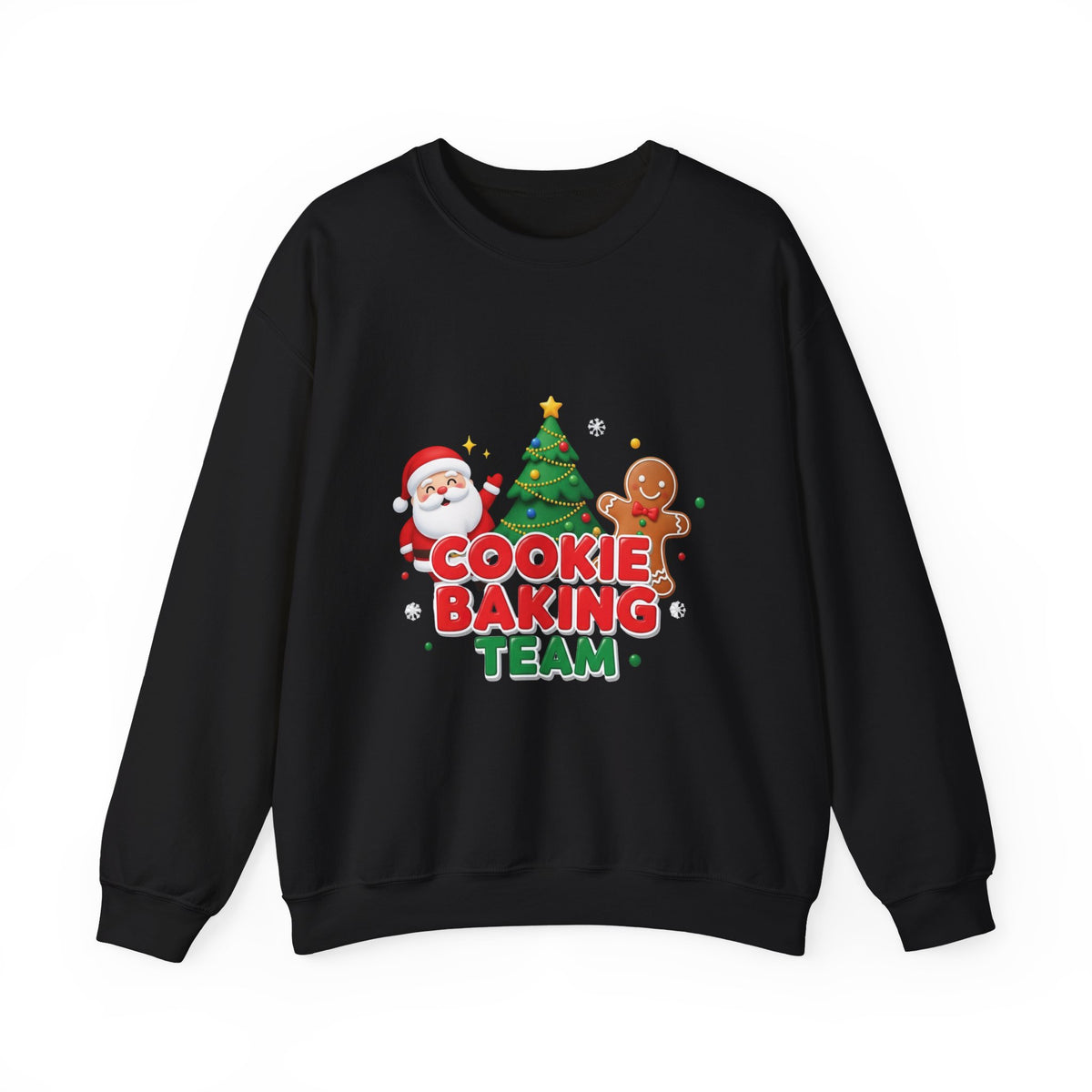 Cookie Baking Team Sweatshirt — Christmas Santa & Gingerbread Holiday Crewneck