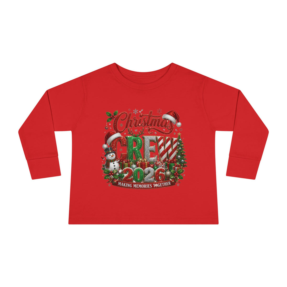 Toddler Long Sleeve Tee — "Christmas Crew 2026" Holiday Shirt
