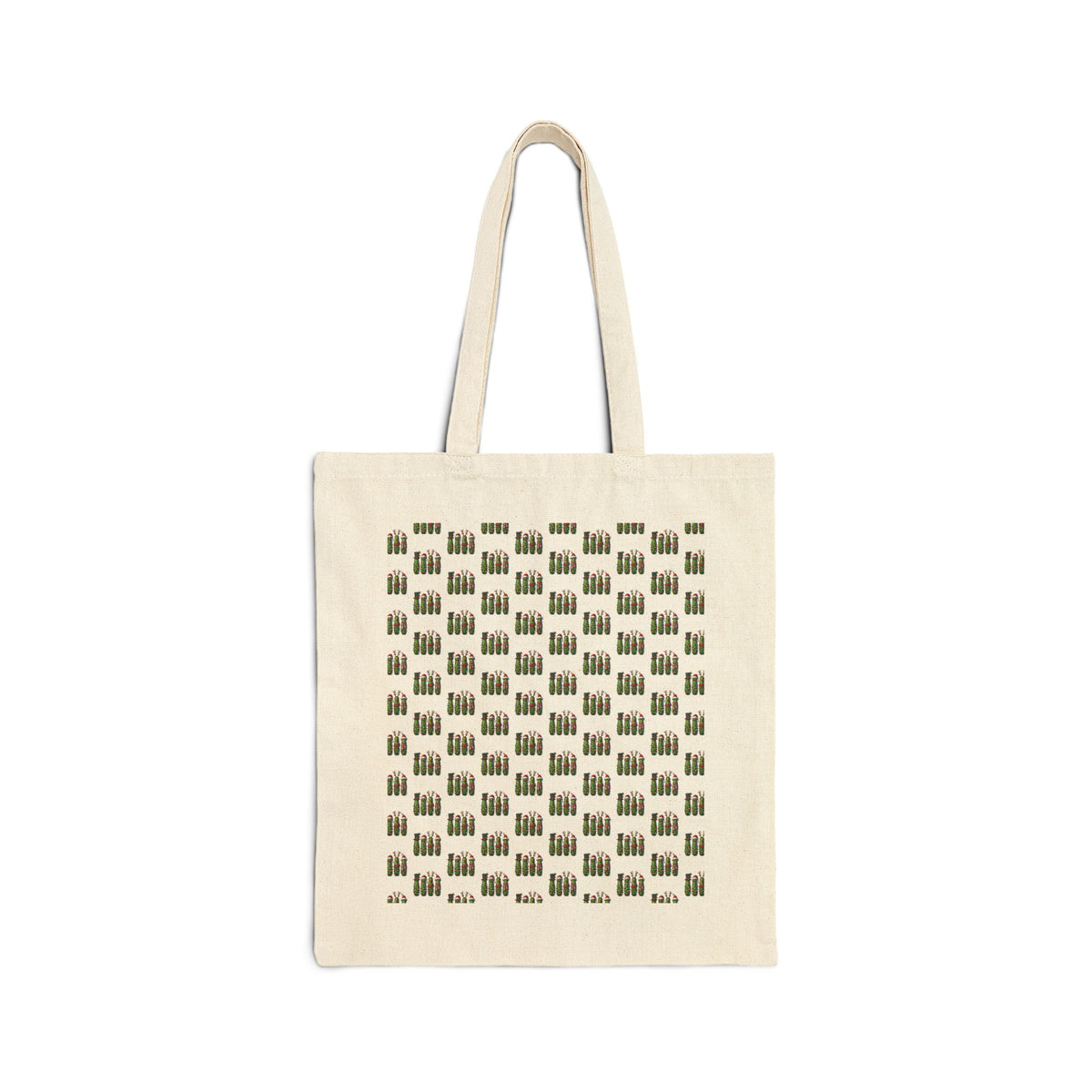 Canvas Tote Bag — Minimalist Repeating Cat Pattern Eco Shopper