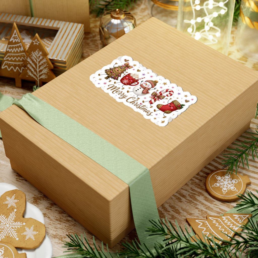 Merry Christmas Cute Holiday Stickers — Kiss-Cut Sticker Sheet