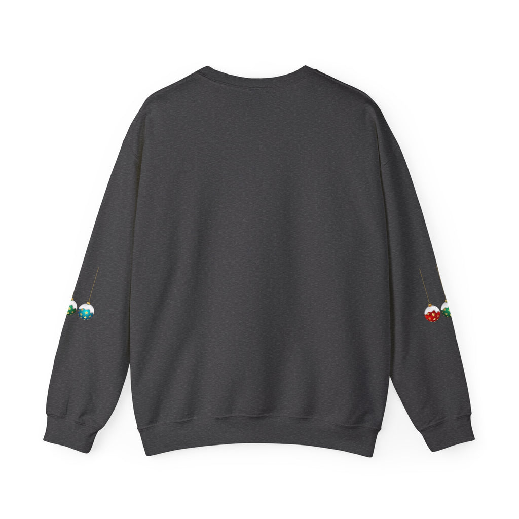 Holiday Ornaments Crewneck Sweatshirt — Hanging Baubles & Stars Christmas Sweater