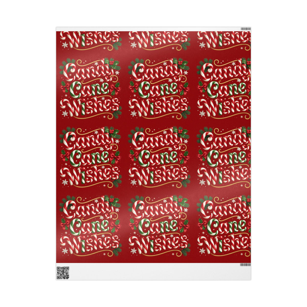 Candy Cane Wishes Wrapping Paper – Festive Holiday Gift Wrap