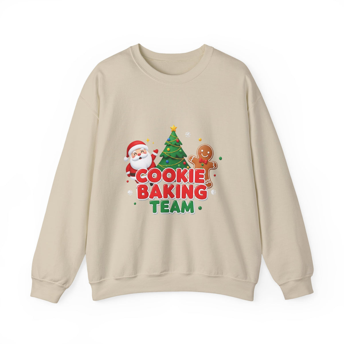 Cookie Baking Team Sweatshirt — Christmas Santa & Gingerbread Holiday Crewneck