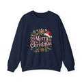 Merry Christmas Sweatshirt - Festive Holiday Crewneck with Santa Hat & Holly