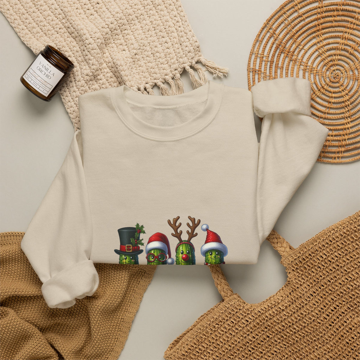Christmas Pickle Crewneck Sweatshirt — Festive Pickle Family Holiday Sweatshirt