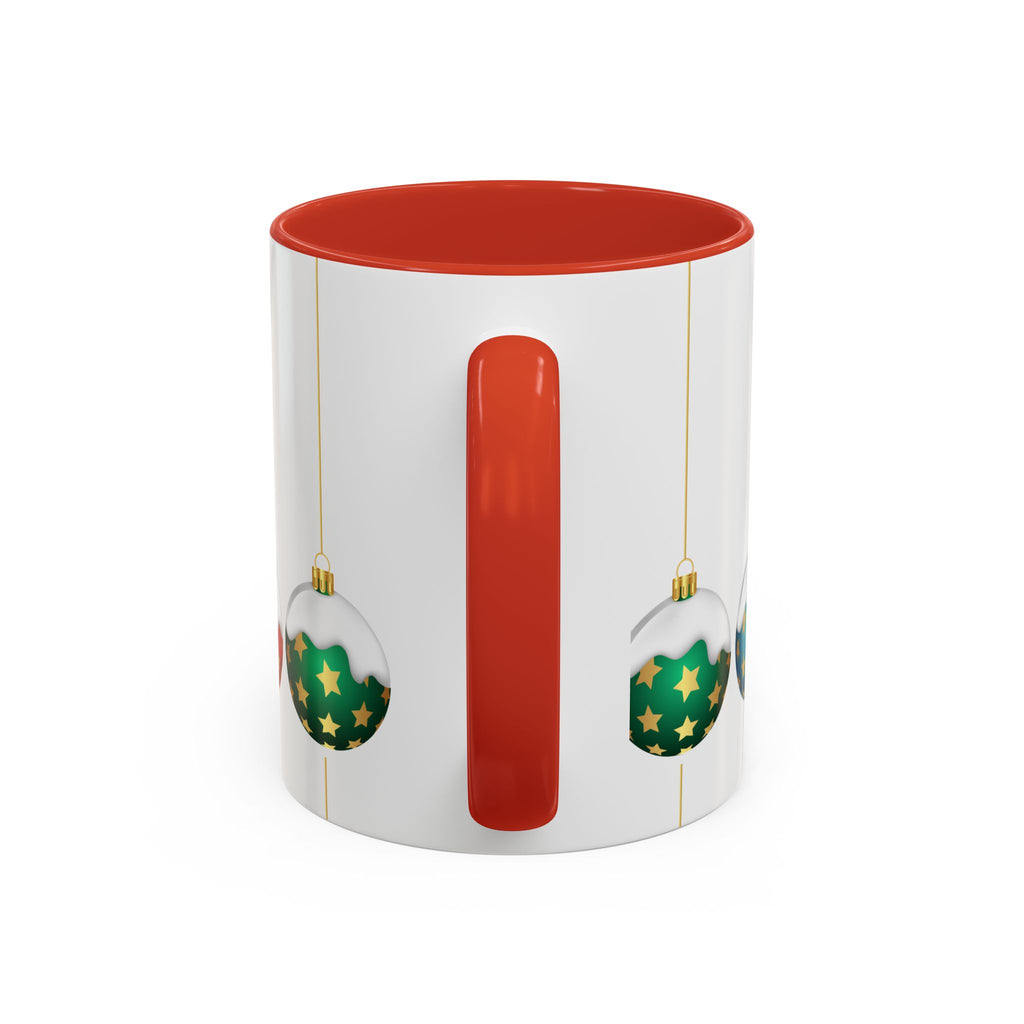 Holiday Ornament Accent Coffee Mug — Festive Christmas Baubles (11/15oz)