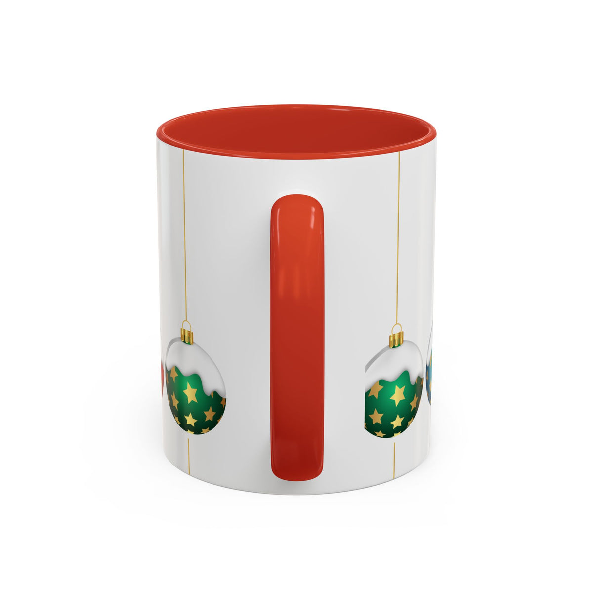 Holiday Ornament Accent Coffee Mug — Festive Christmas Baubles (11/15oz)