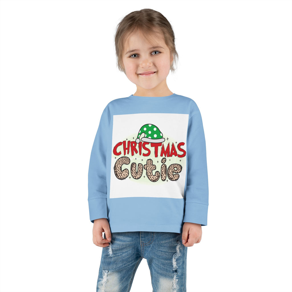 Toddler Long Sleeve Tee — "Christmas Cutie" Holiday Shirt