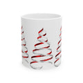 Christmas Ribbon Tree Mug — Festive Red Spiral Holiday Ceramic Coffee Cup (11oz/15oz)