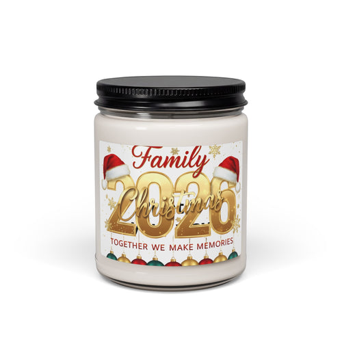 2026 Family Christmas Scented Soy Candle - "Together We Make Memories" (9oz)