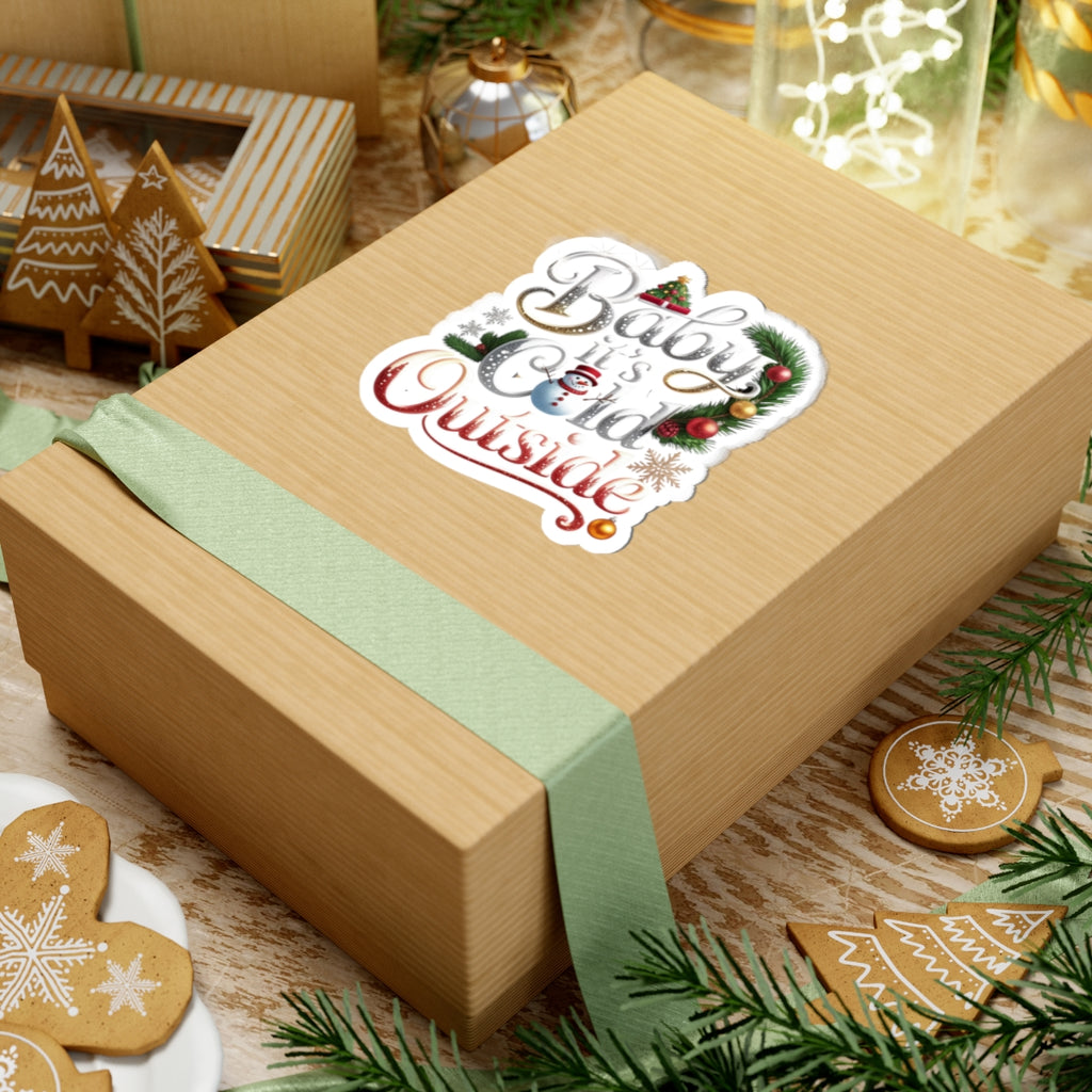 Baby It's Cold Outside Christmas Sticker — Festive Kiss-Cut Holiday Decal