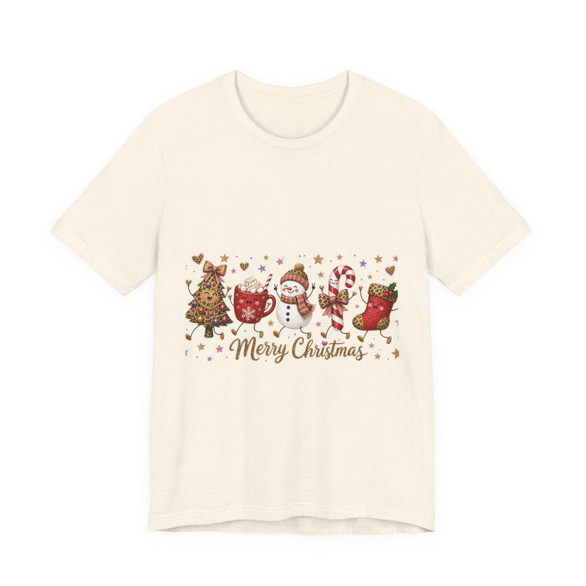 Christmas Characters T-Shirt — 'Merry Christmas' Holiday Graphic Tee
