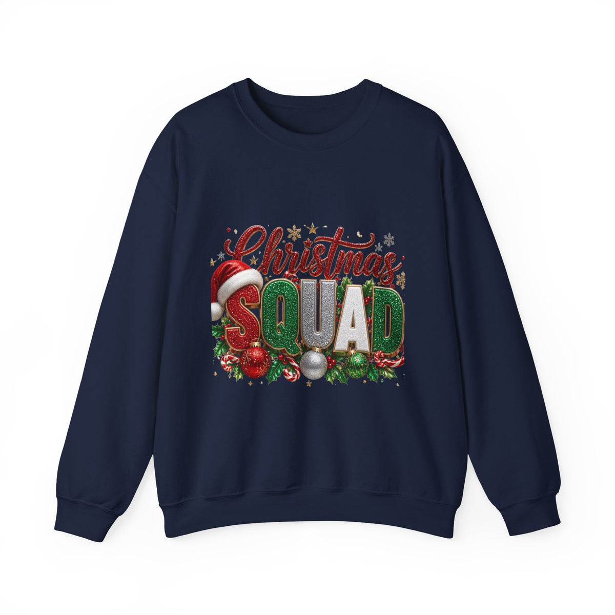 Christmas Squad Crewneck Sweatshirt — Festive Holiday Graphic Pullover
