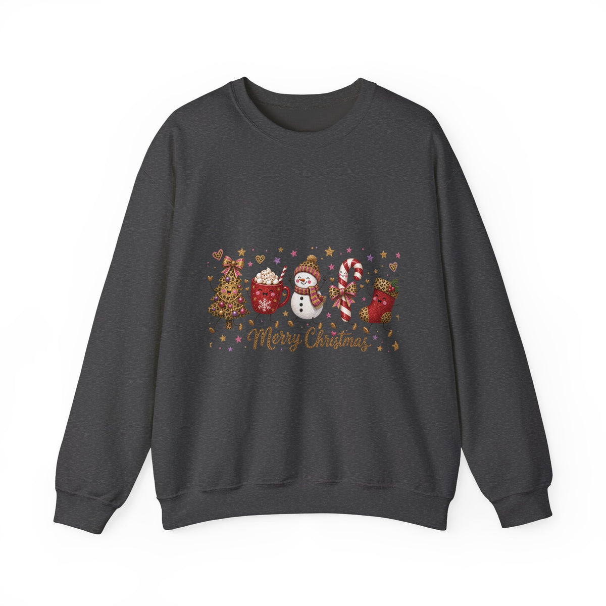 Christmas Crewneck Sweatshirt – Cute Festive Icons & "Merry Christmas" Design