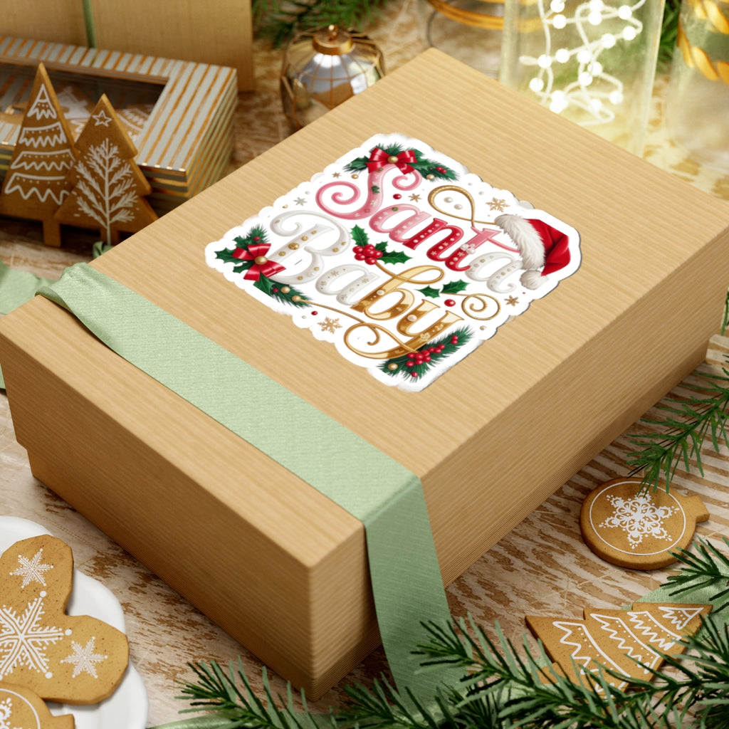 Santa Baby Christmas Sticker — Festive Kiss-Cut Holiday Decal