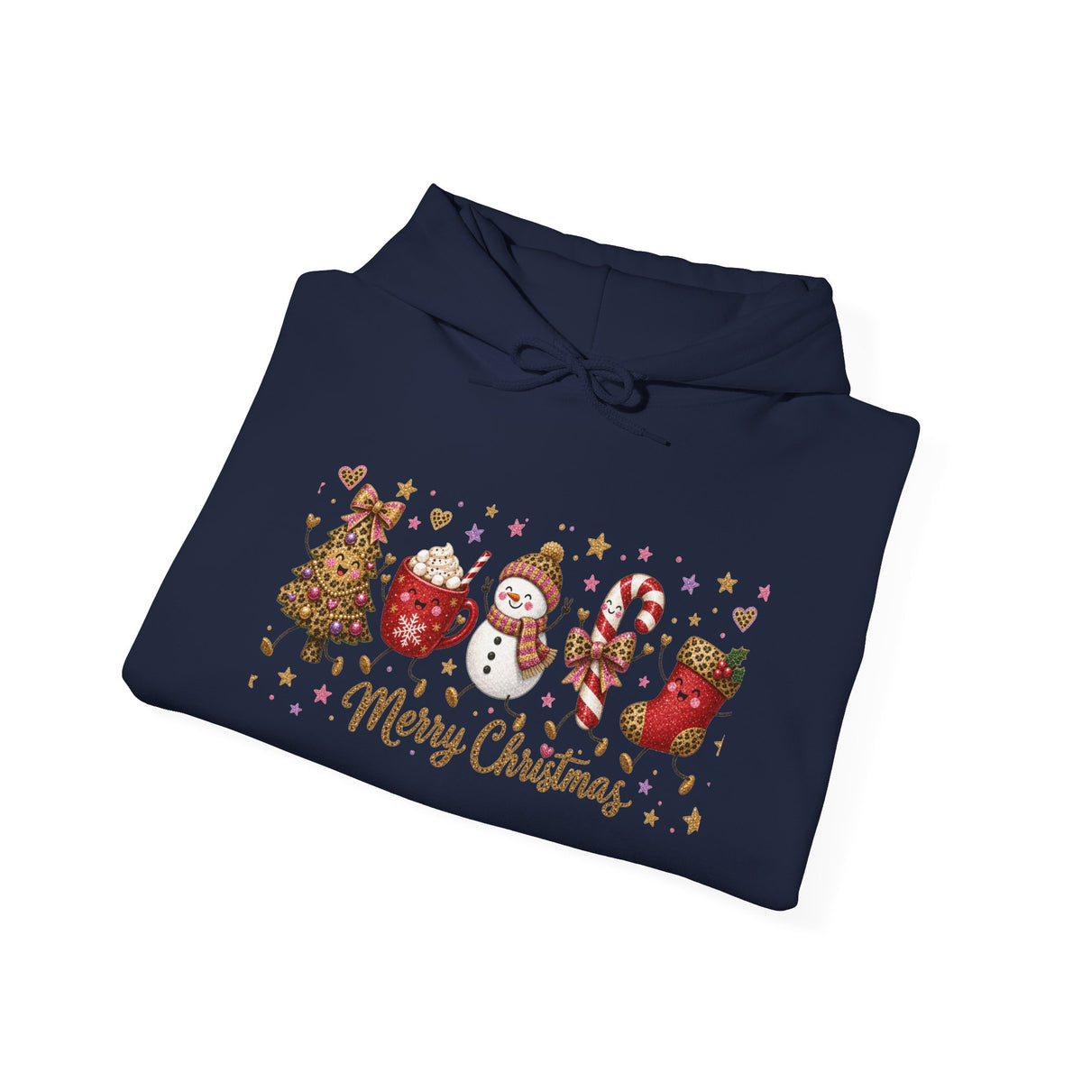 Christmas Cookie Characters Hoodie - "Merry Christmas" Holiday Sweatshirt