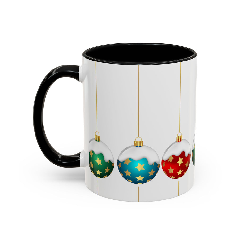 Holiday Ornament Accent Coffee Mug — Festive Christmas Baubles (11/15oz)