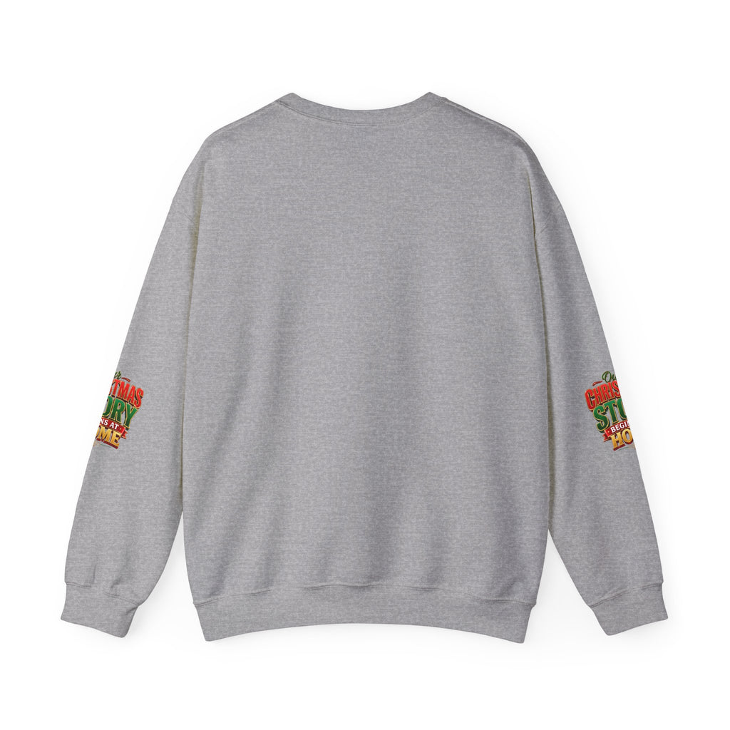 Christmas Love Crewneck Sweatshirt — "Home Is Filled With Christmas Love" Holiday Sweater