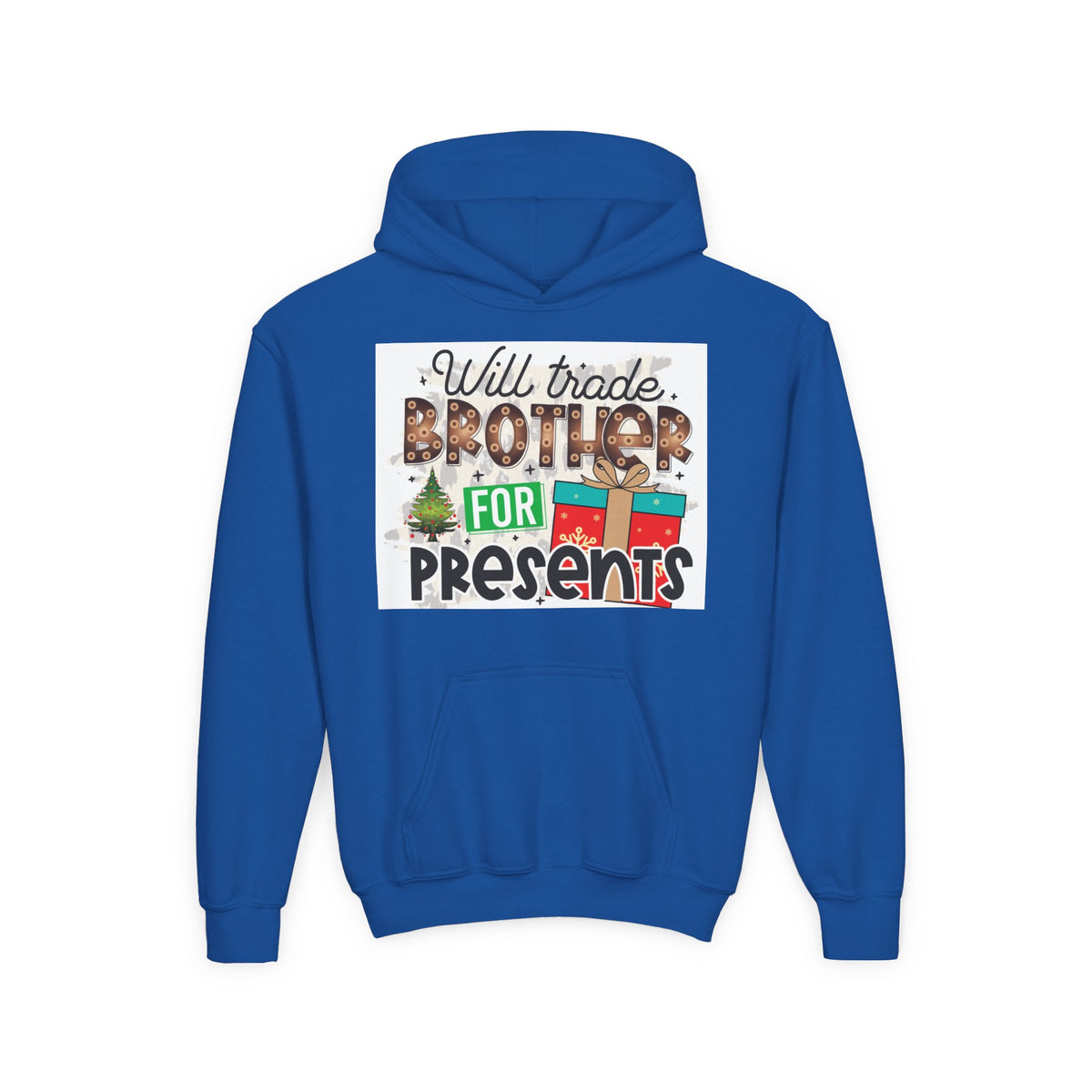 Kid’s Christmas Hoodie - "Will Trade Brother for Presents" Holiday Sweatshirt