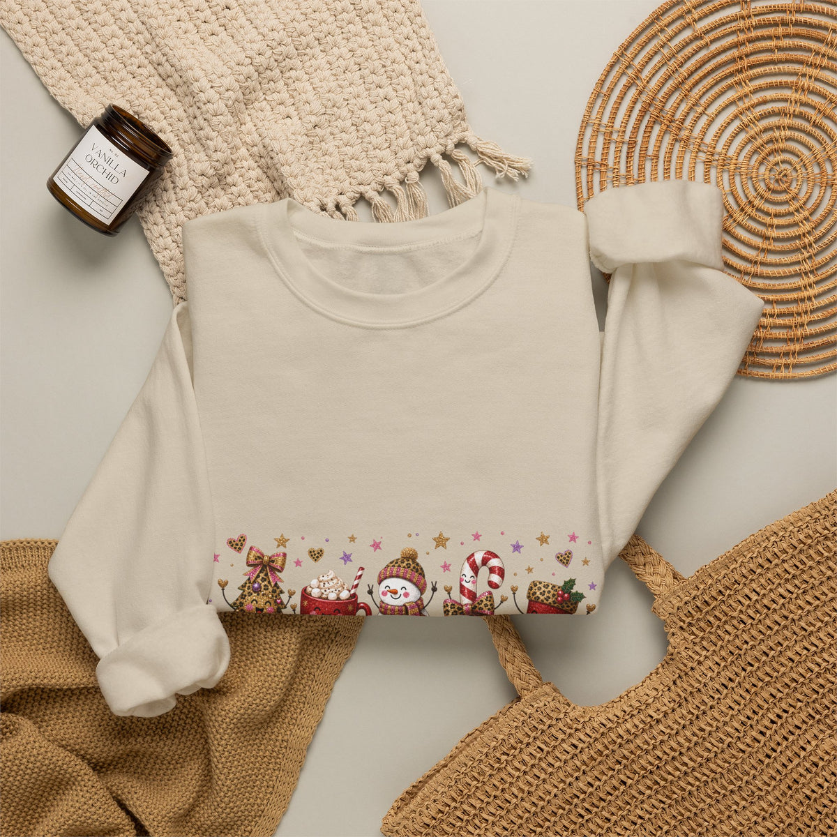 Christmas Crewneck Sweatshirt — Merry Christmas Cute Holiday Animals Design