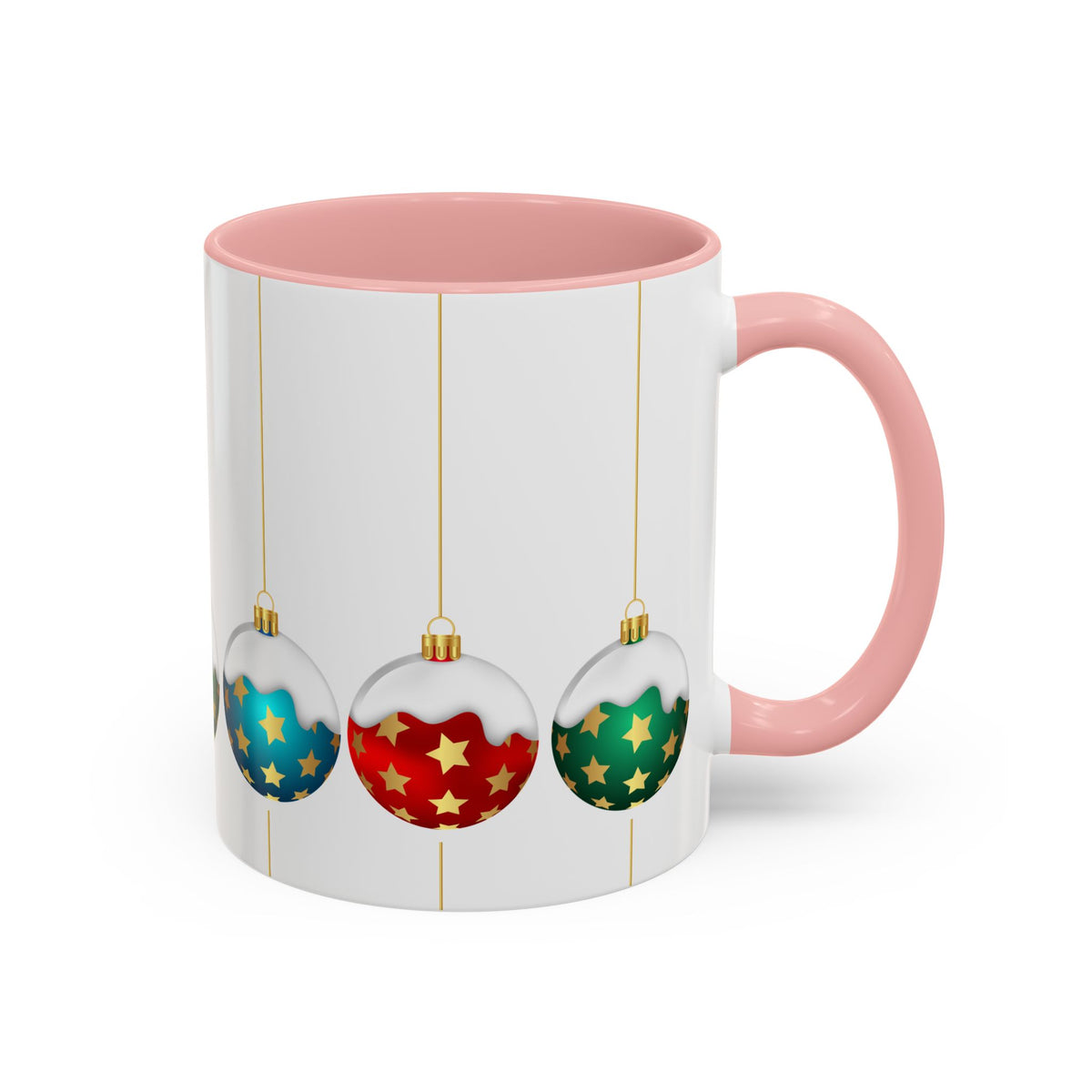 Holiday Ornament Accent Coffee Mug — Festive Christmas Baubles (11/15oz)