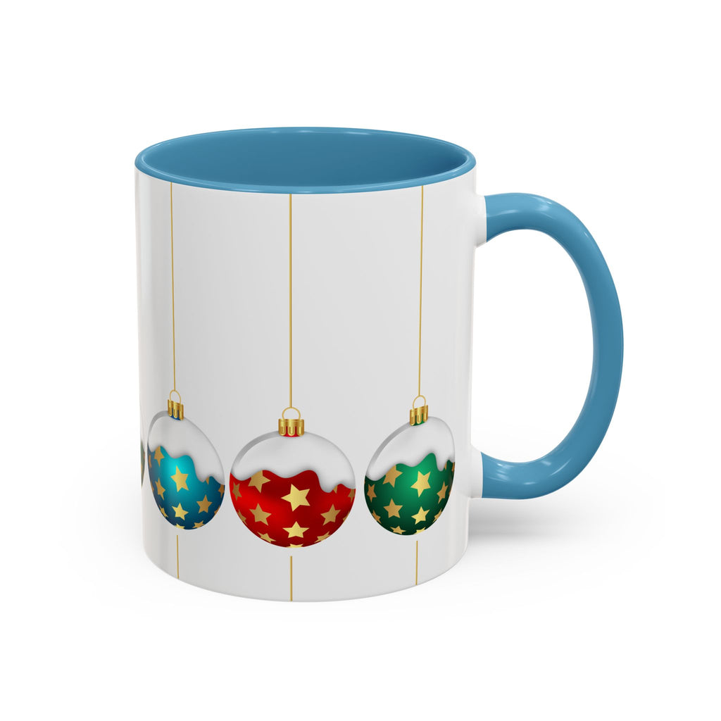 Holiday Ornament Accent Coffee Mug — Festive Christmas Baubles (11/15oz)