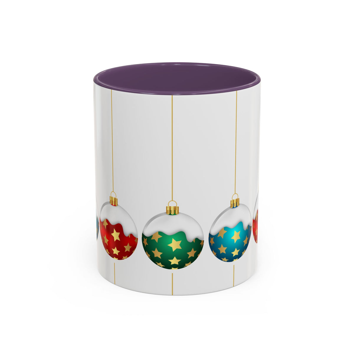 Holiday Ornament Accent Coffee Mug — Festive Christmas Baubles (11/15oz)