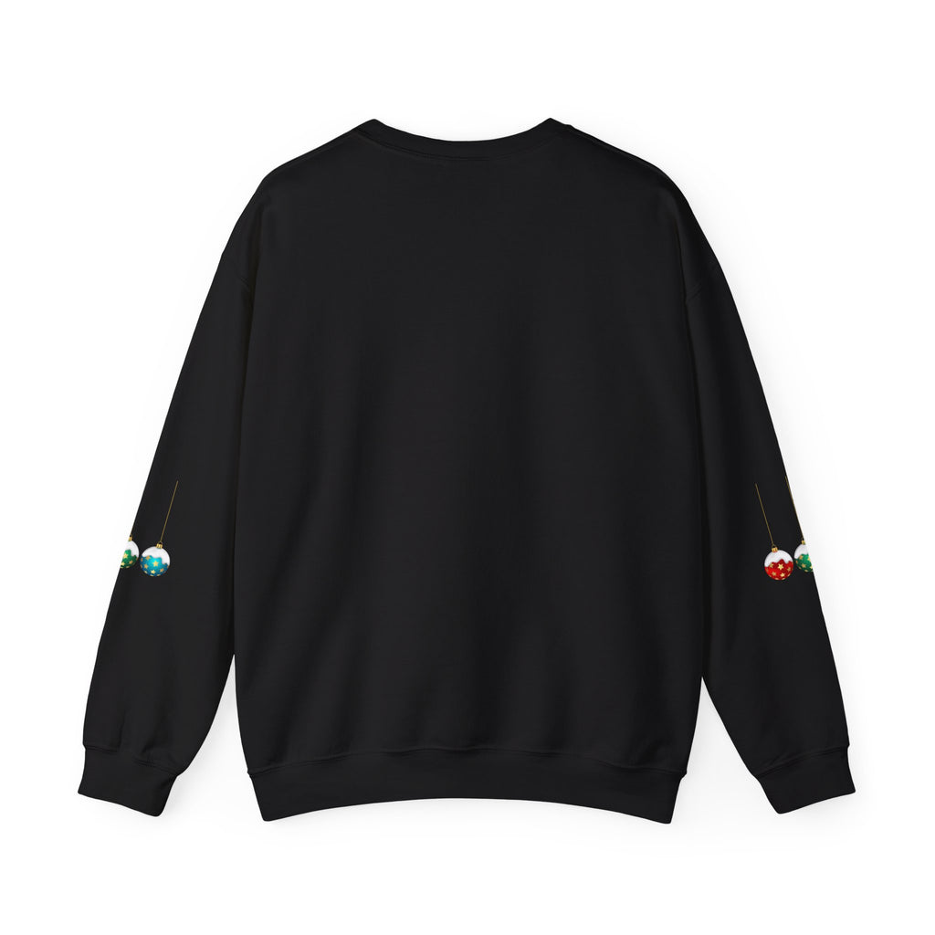 Holiday Ornaments Crewneck Sweatshirt — Hanging Baubles & Stars Christmas Sweater