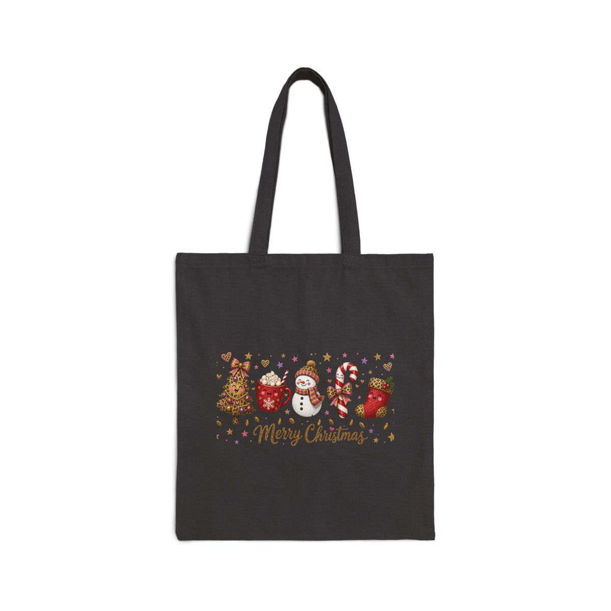 Christmas Characters Canvas Tote — Merry Christmas Holiday Market Bag