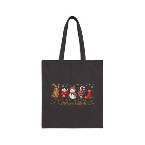 Christmas Characters Canvas Tote — Merry Christmas Holiday Market Bag