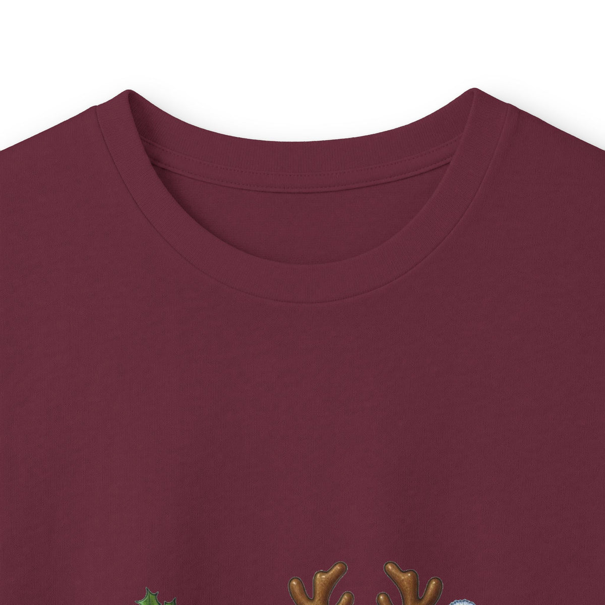 Long Sleeve Tee - Christmas Pickle Family with Santa Hat & Reindeer Holiday Design